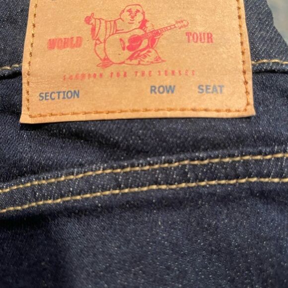 True Religion Jennie Curvy High Rise Skinny Size: W28 Color: Dark Blue Denim - Picture 9 of 13